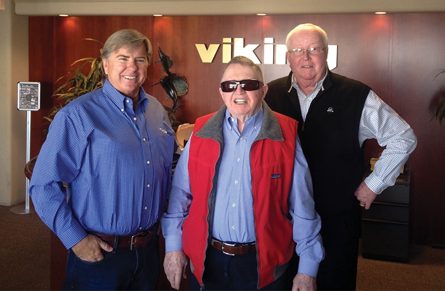 Chris Hall Visiting with the Healeys at Viking Yacht headquarters