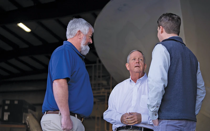 Randy Ramsey, Tate Lawrence, and Peyton Lanier discussing their next venture