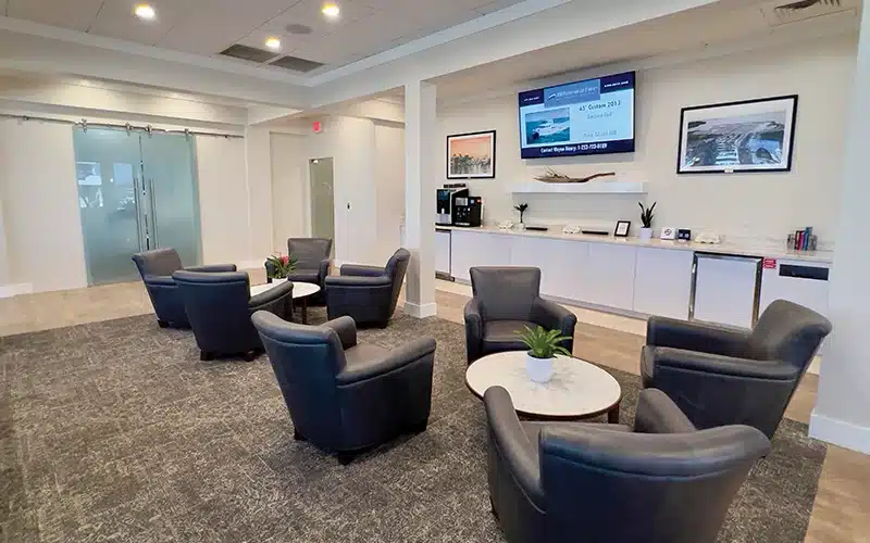 Comfortable lounge area for members at Safe Harbor Old Port Cove